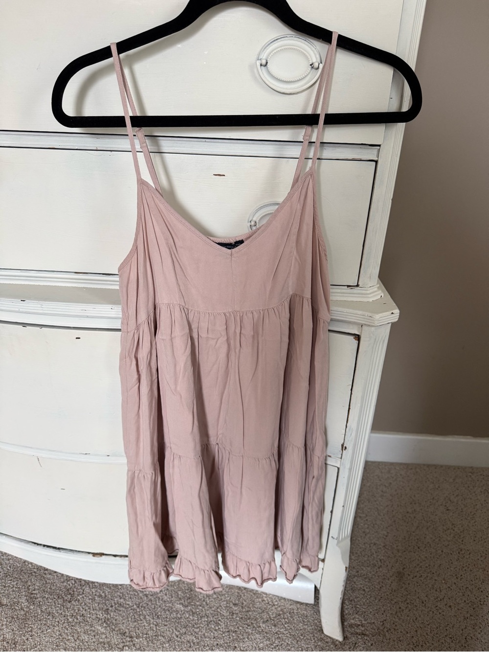 American Eagle Outfitters Light Blush Pink Tiered Cami Dress